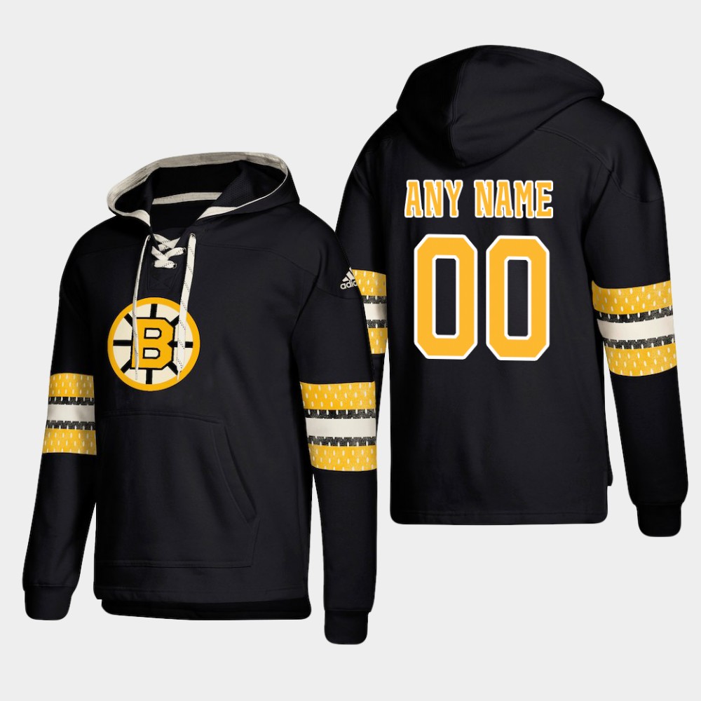 Cheap Men NHL Boston Bruins Custom Pullover Hoodie Black jerseys